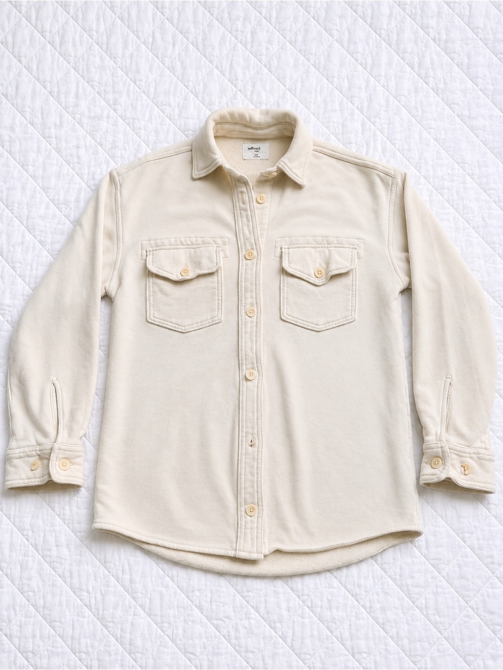 Wilfred Free Organic Cotton French Terry Shacket Ivory 2XS Aritzia